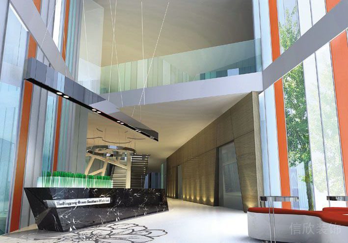 龍華新藝辦公室裝修設(shè)計(jì)_前臺(tái)區(qū)裝修