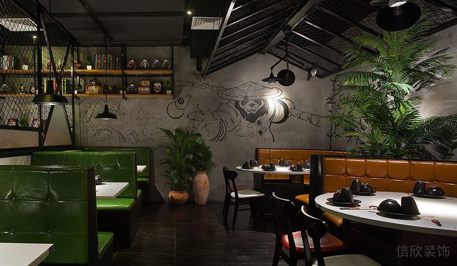 工業(yè)風(fēng)天花板裝修設(shè)計(jì)餐廳