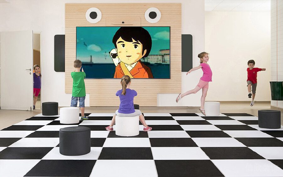 觀影休息區(qū)棋盤(pán)格區(qū)域機(jī)構(gòu)裝修