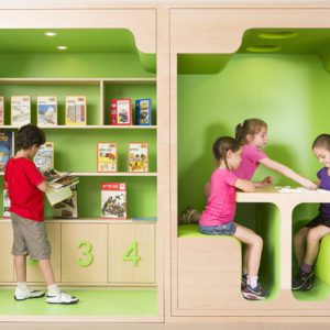 少兒培訓(xùn)機(jī)構(gòu)面對(duì)面半開(kāi)放式清新綠自習(xí)室