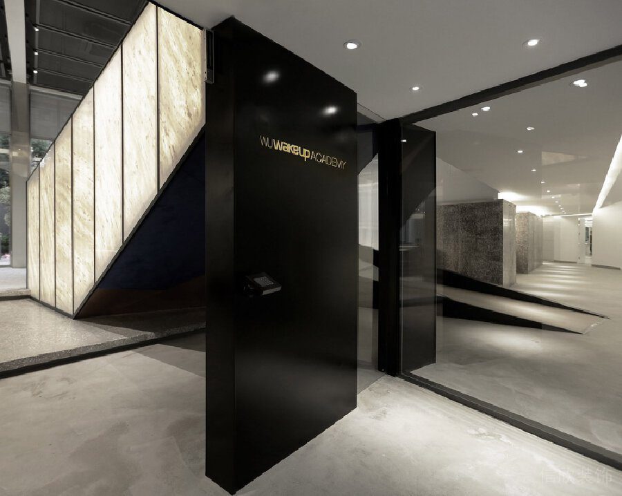 黑金形象版裝修設(shè)計墻體設(shè)計輕奢風辦公室