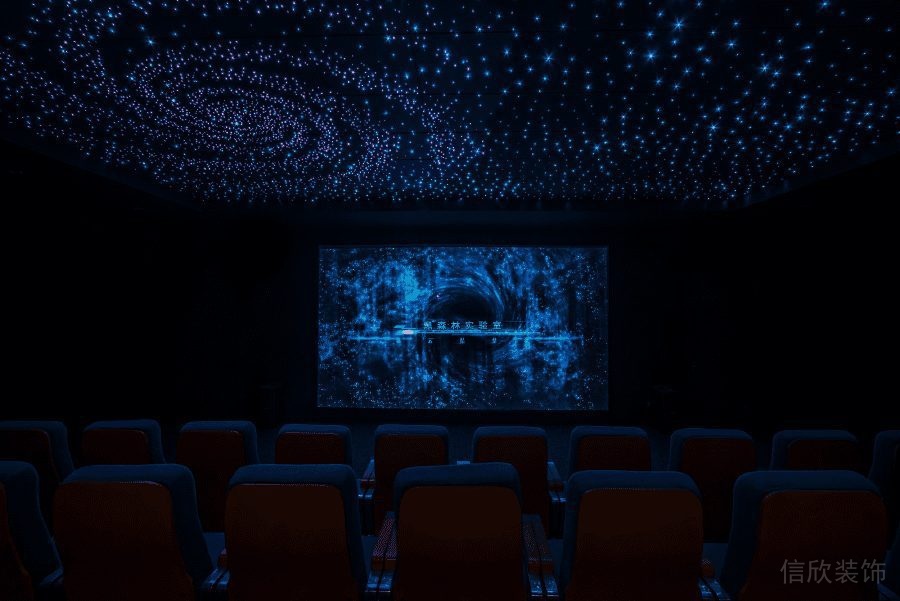 電影院演播廳裝修設(shè)計(jì)效果圖星空藍(lán)色燈飾沙發(fā)效果