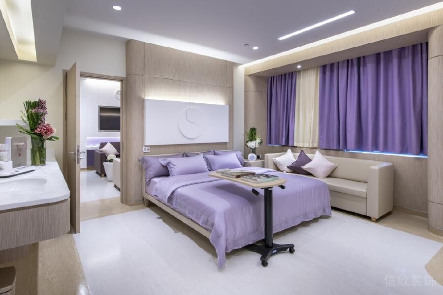 紫色vip貴賓病房醫(yī)療機構(gòu)裝修設計月子中心效果圖