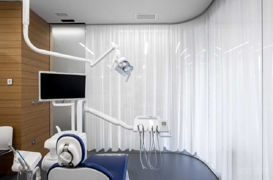 智能窗簾弧線設計私人醫(yī)院裝修設計機構(gòu)治療室木制效果
