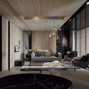 總裁辦公室大理石暗色裝修設(shè)計