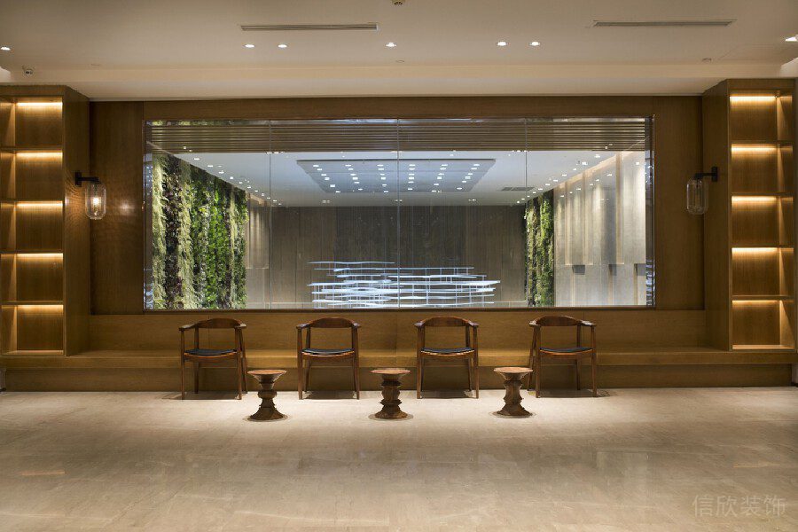 中式辦公室過(guò)道設(shè)計(jì)效果圖玻璃墻體設(shè)計(jì)效果圖