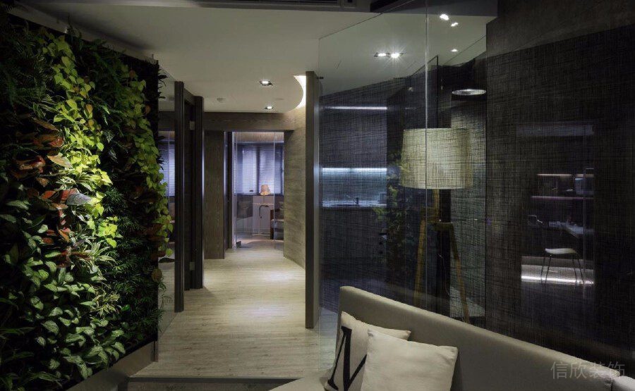 爬山虎墻面裝修設(shè)計微景觀裝修設(shè)計玻璃半墻設(shè)計圖