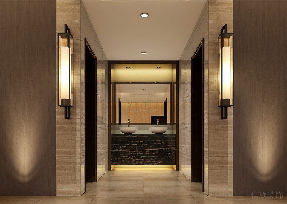 輕奢風(fēng)衛(wèi)生間洗手池設(shè)計(jì)大理石瓷磚鏡面效果