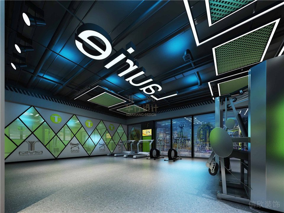 羅力健身會所裝修設(shè)計_重量區(qū)