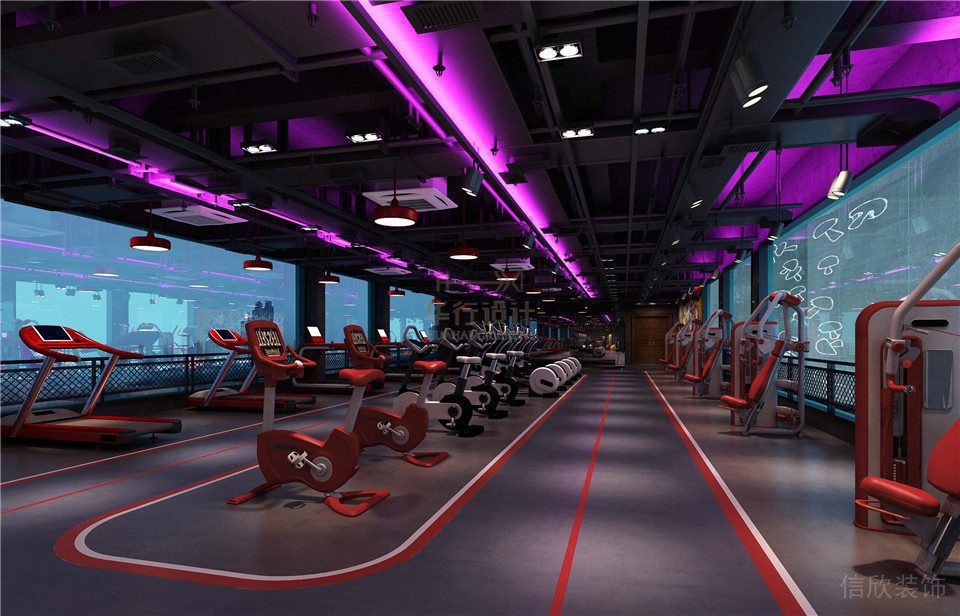 健身房裝修設計鄭州華武道-動感單車