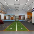 健身房裝修設計仿制彩屏跑道pvc創(chuàng)意設計簡約風效果