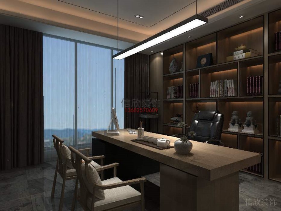 天花吊頂裝修設(shè)計(jì)木制墻柜裝修效果圖辦公室