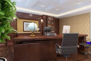 總裁辦公室中式風天花鏤空環(huán)形創(chuàng)意石膏設(shè)計