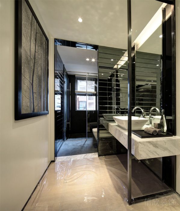 智能整裝房屋設(shè)計(jì)效果圖大理石裝修衛(wèi)生間洗手池