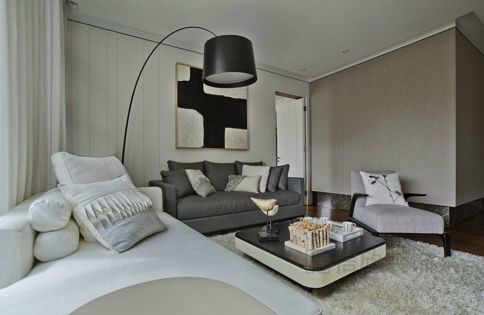 北歐風(fēng)黑白色調(diào)現(xiàn)代簡約創(chuàng)意設(shè)計大廳全屋定制