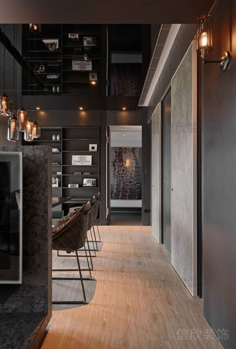 深色餐廳過(guò)道效果圖