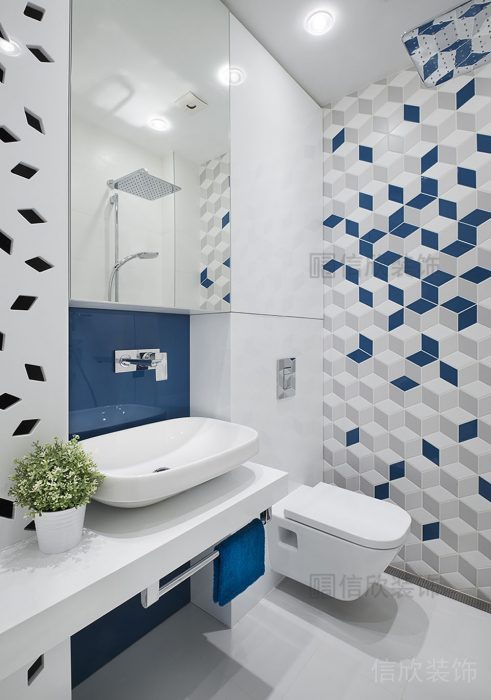 鏤空墻體設(shè)計(jì)衛(wèi)生間智能懸空馬桶精品房裝修設(shè)計(jì)