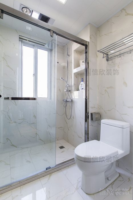 浴室衛(wèi)生間干濕分離區(qū)域設(shè)計(jì)白花大理石金屬效果圖獨(dú)立衛(wèi)浴