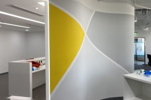 墻體弧線創意辦公室效果圖前臺區裝修