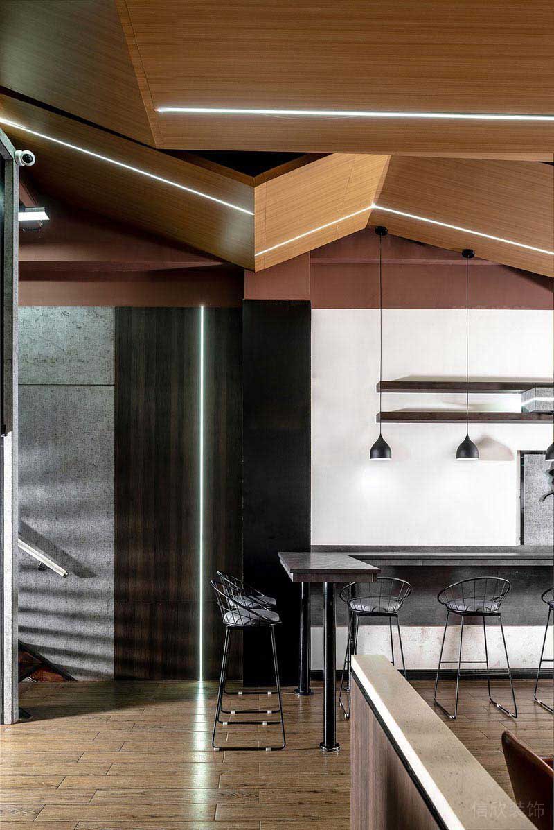 辦公室北歐風(fēng)吧臺休息區(qū)效果圖