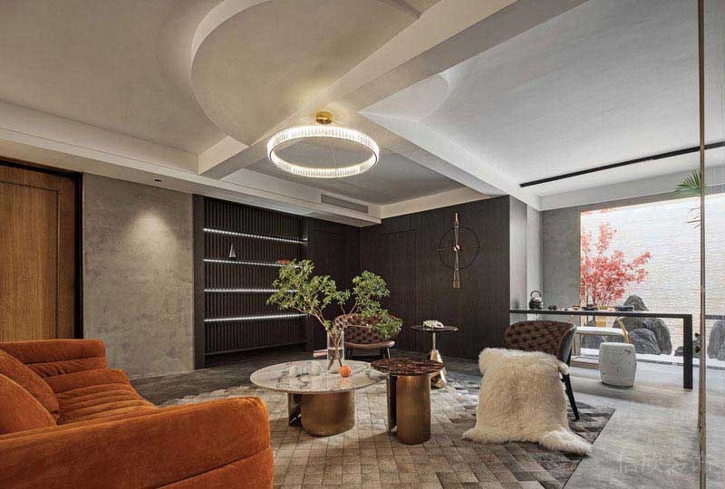 辦公室現(xiàn)代風(fēng)洽談區(qū)效果圖(新居現(xiàn)代輕奢風(fēng)客廳效果圖)