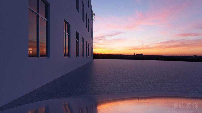 辦公室現(xiàn)代風(fēng)陽臺外景效果圖