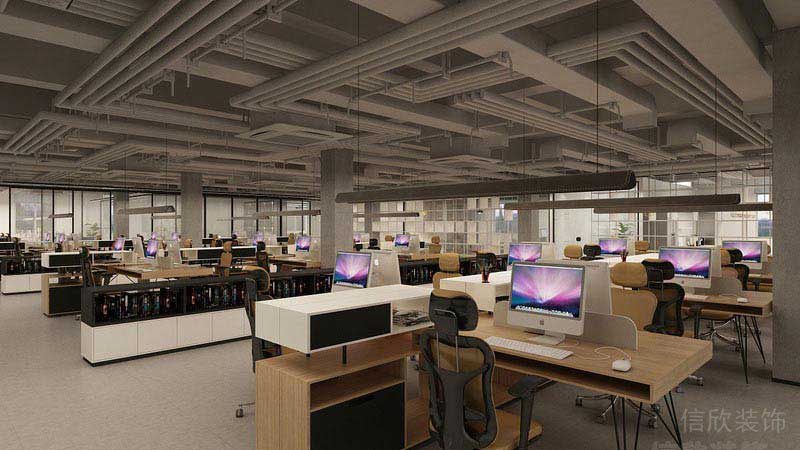 辦公室現(xiàn)代簡(jiǎn)約風(fēng)辦公區(qū)效果圖 (5)