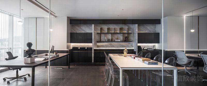 辦公室現代簡約風辦公區效果圖 (4)