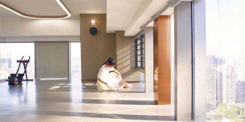 高端辦公室現(xiàn)代簡約風大廳效果圖