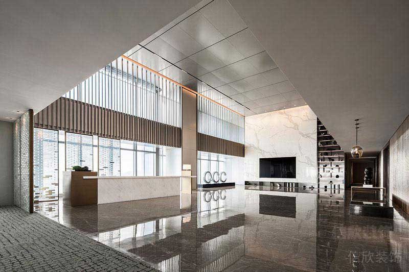 辦公室現(xiàn)代輕奢風(fēng)大廳效果圖
