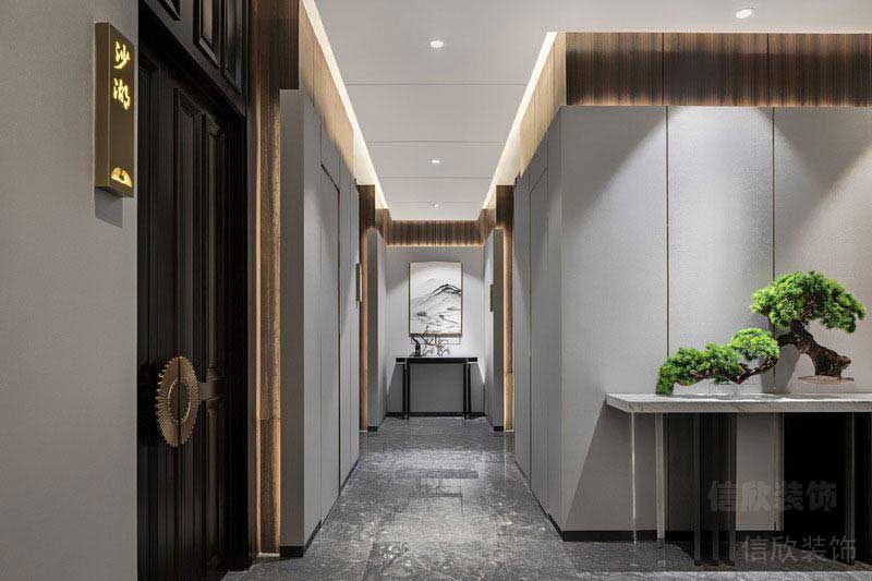 辦公室現(xiàn)代輕奢風(fēng)過(guò)道玄關(guān)效果圖