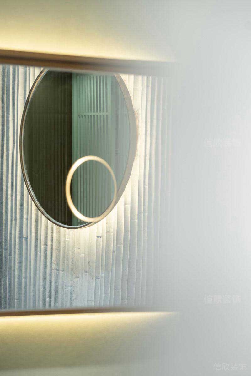 辦公室現(xiàn)代輕奢風(fēng)鏡面背景墻效果圖