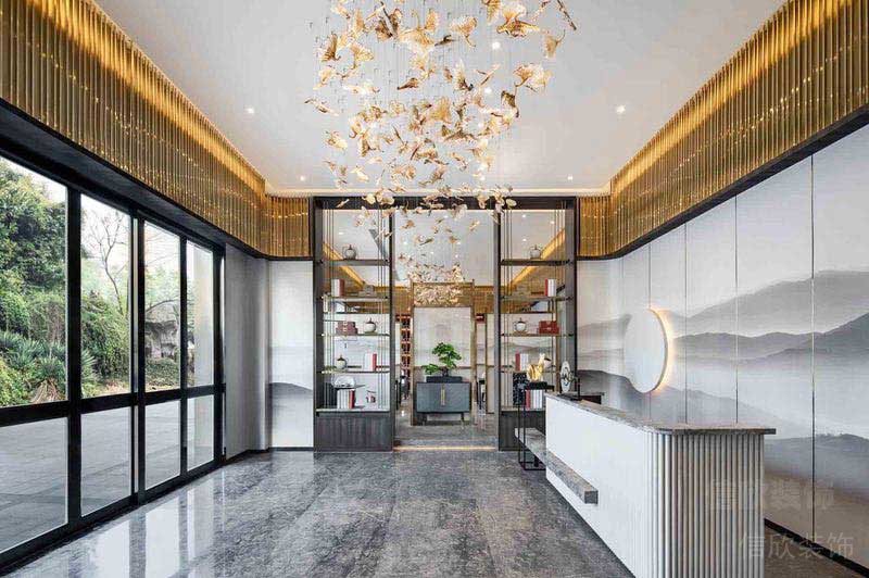 辦公室現(xiàn)代輕奢風(fēng)前臺(tái)效果圖 (2)