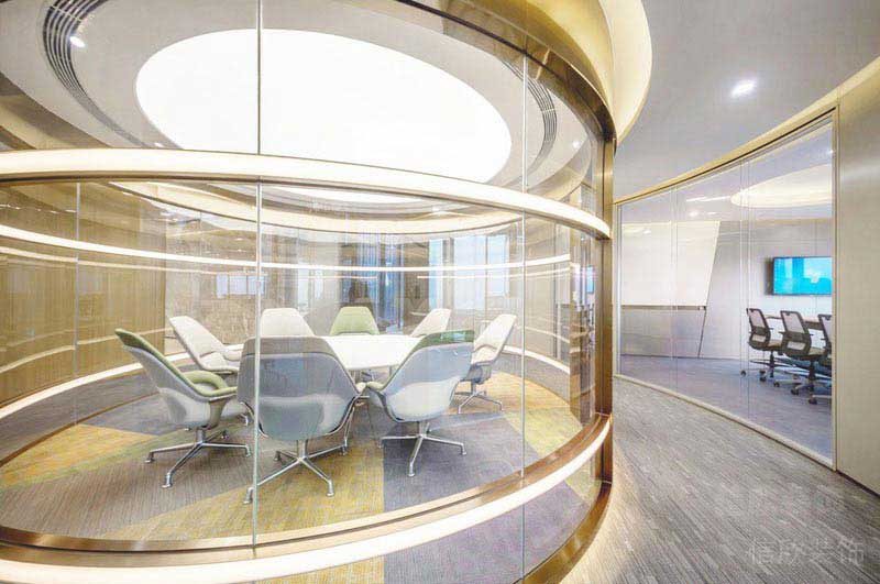 辦公室現(xiàn)代輕奢風(fēng)透明會(huì)議室效果圖