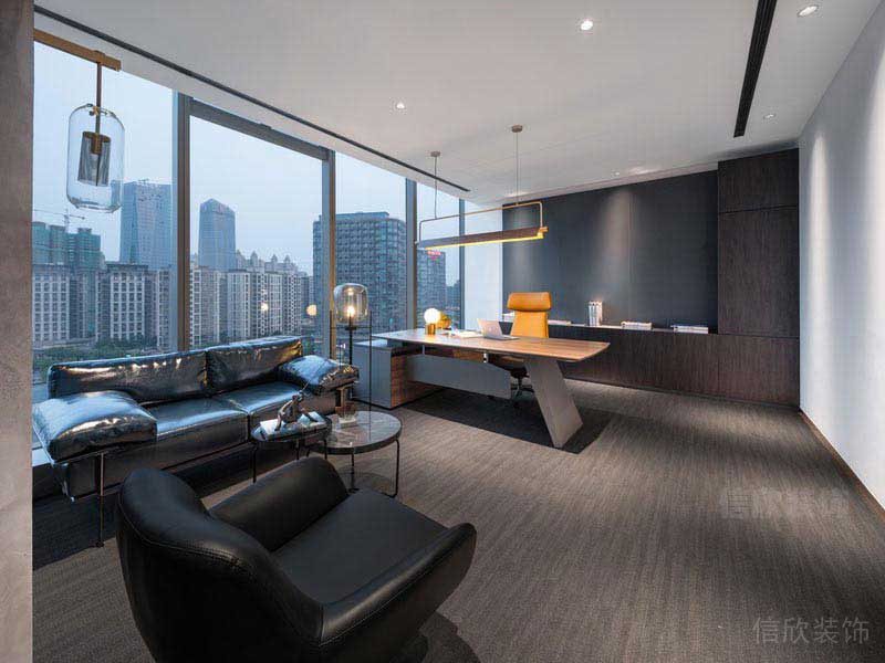 辦公室現(xiàn)代輕奢風(fēng)總裁辦公室效果圖(1)