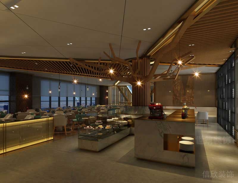 北歐輕奢風(fēng)餐廳用餐區(qū)效果圖