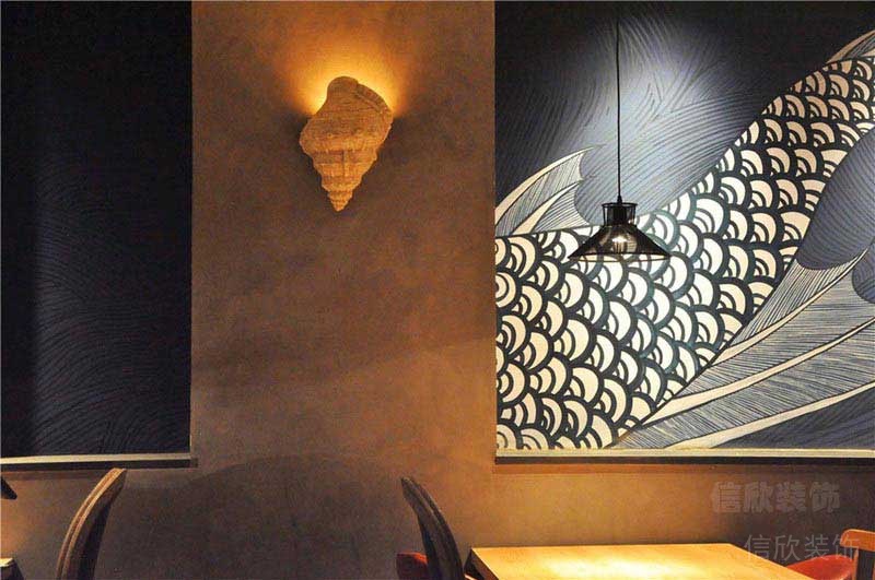 餐廳工業(yè)風(fēng)餐桌背景墻畫效果圖