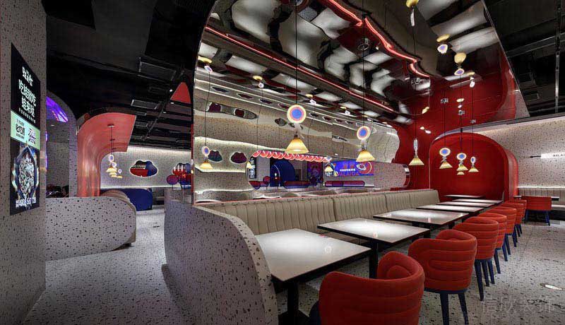 餐廳現(xiàn)代風(fēng)卡座用餐區(qū)效果圖(5)