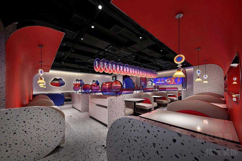 餐廳現(xiàn)代風(fēng)卡座用餐區(qū)效果圖(6)