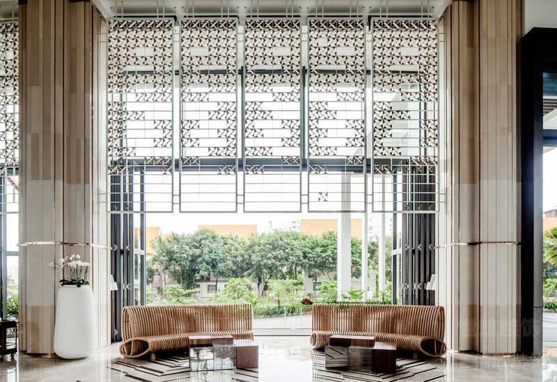 東南亞混搭風酒店大堂休息區(qū)