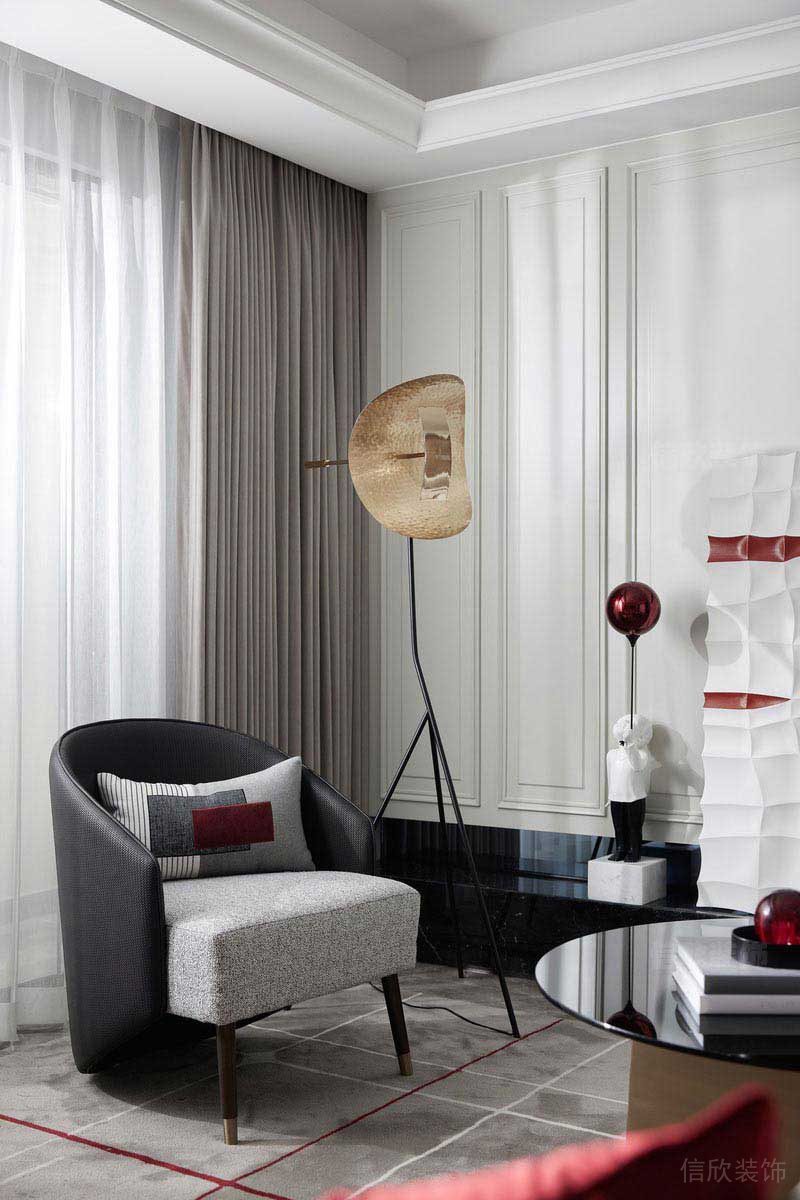 二手房改造美式風休息區(qū)沙發(fā)背景墻效果圖