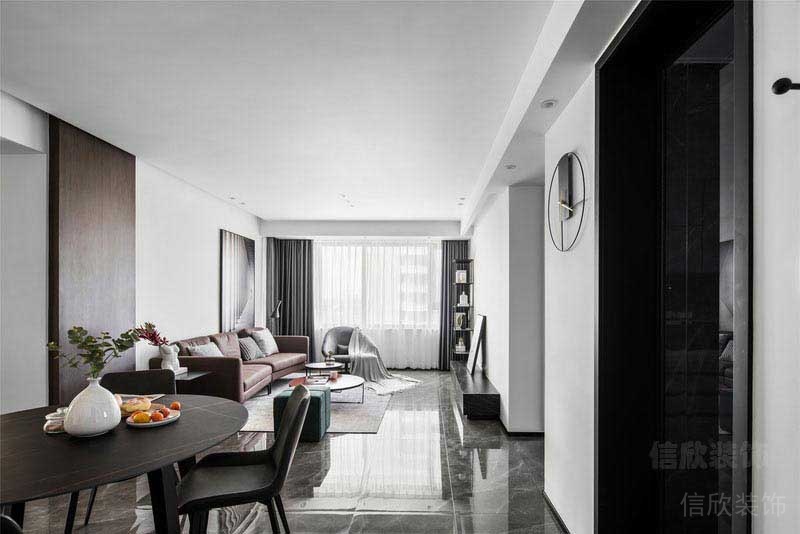 二手房改造現(xiàn)代簡(jiǎn)約風(fēng)客餐廳效果圖 (3)