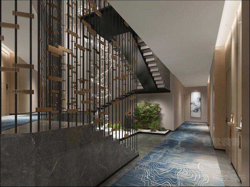 過道中式隔斷與地毯設(shè)計(jì)效果