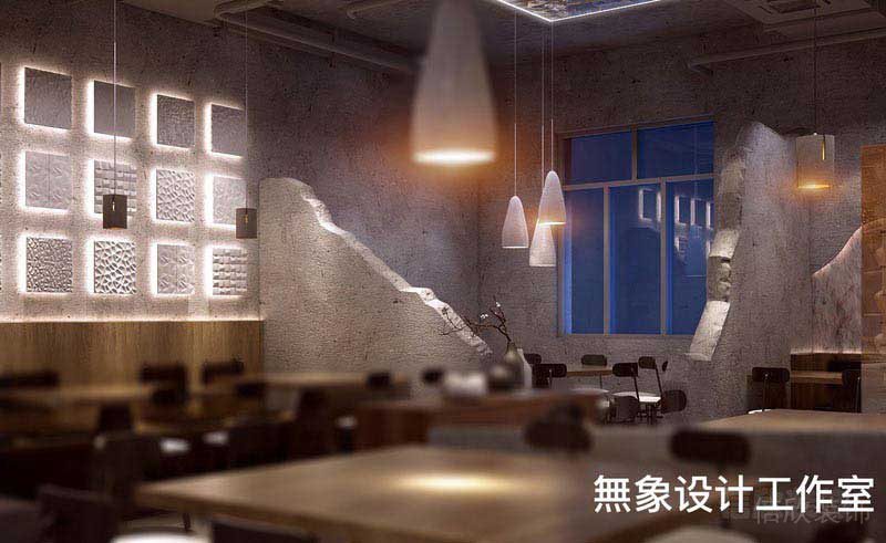 工業混搭風餐飲空間隔斷墻