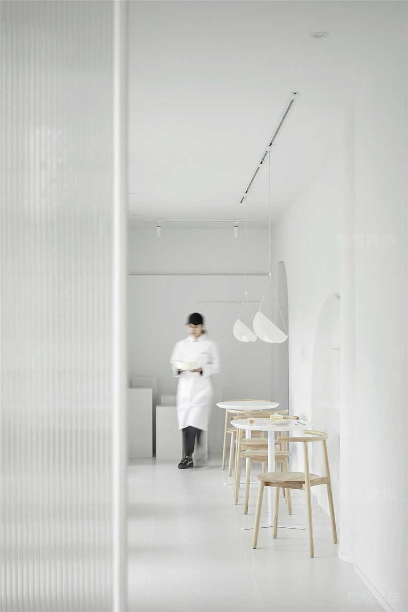 極簡純白風(fēng)咖啡廳休閑桌椅