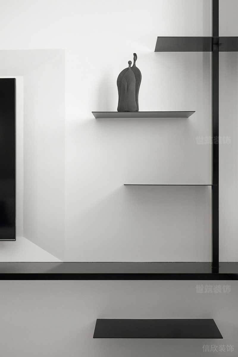 極簡(jiǎn)風(fēng)格家居空間客廳裝飾鋼板層架