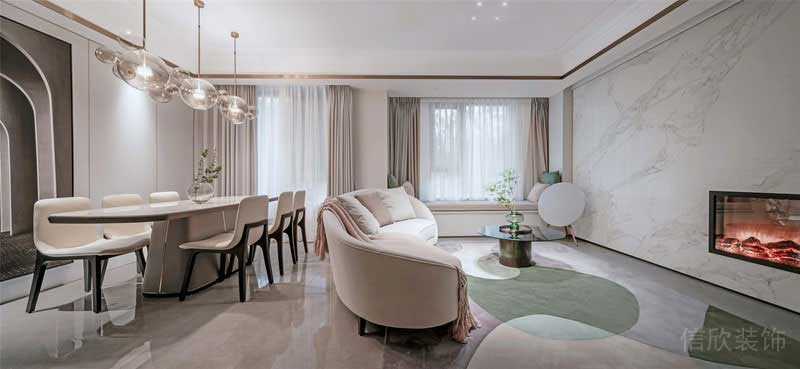 極簡風(fēng)樣板間客餐廳