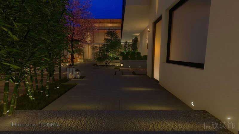 簡(jiǎn)約風(fēng)格別墅室外園林效果圖