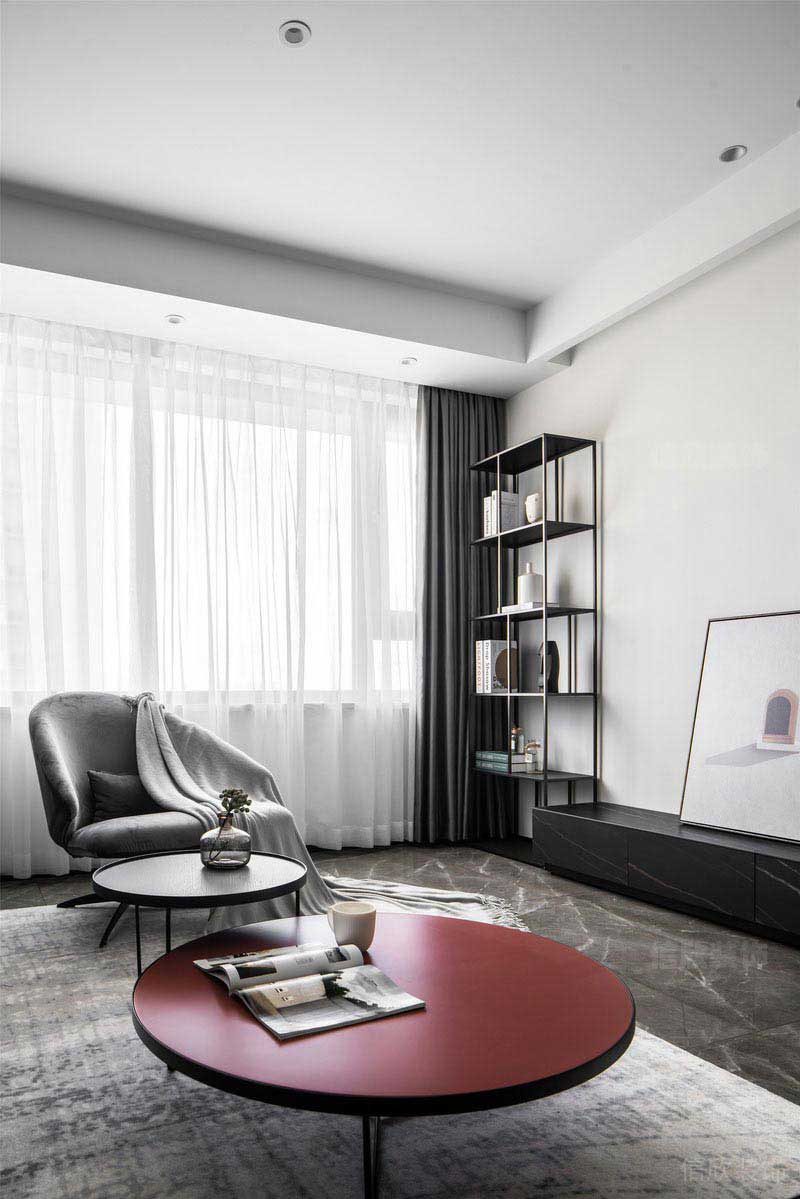 客廳現(xiàn)代風格灰調設計效果
