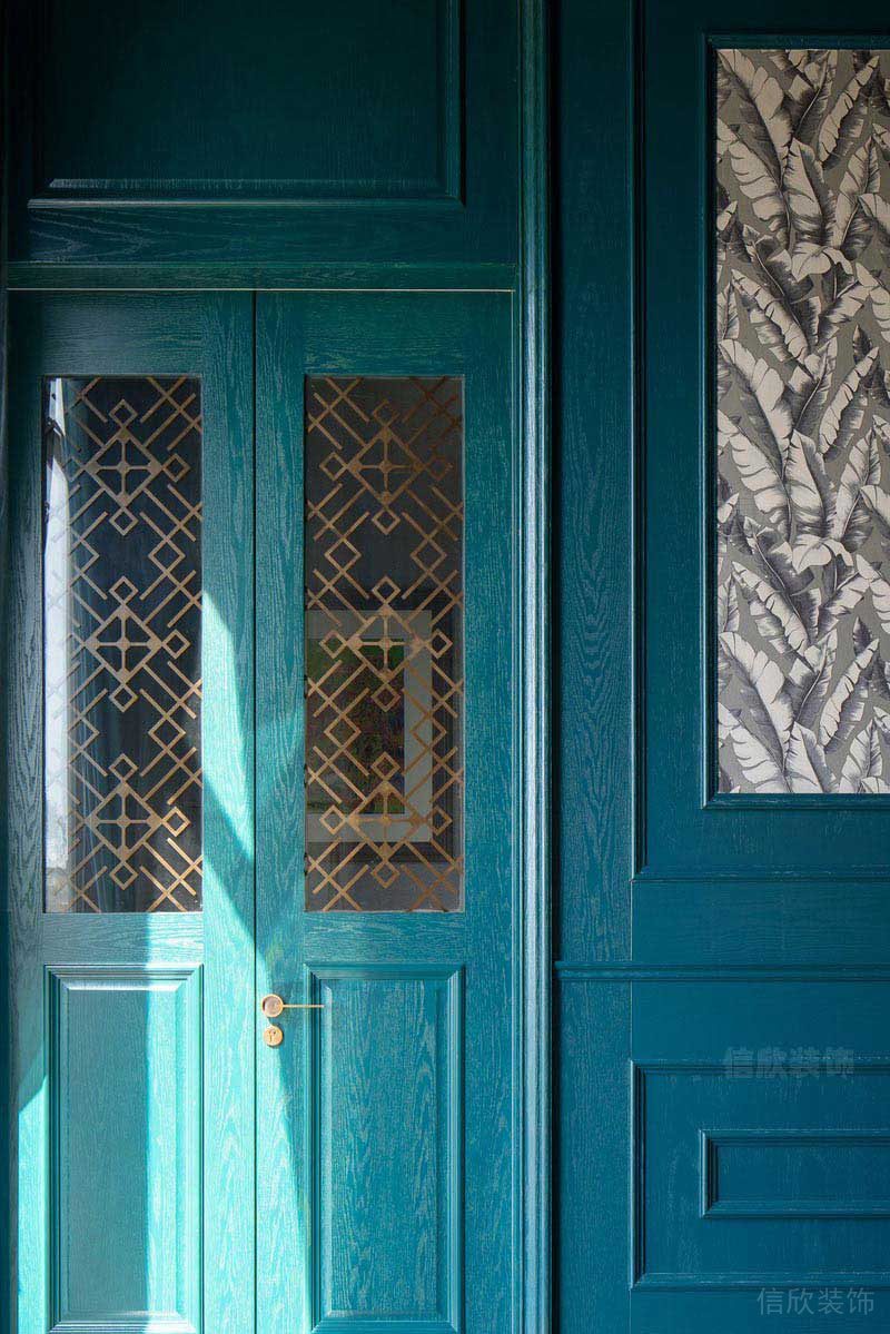 藍(lán)色木紋墻面設(shè)計(jì)效果